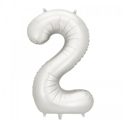 Balão Número 2 Prateado Mate